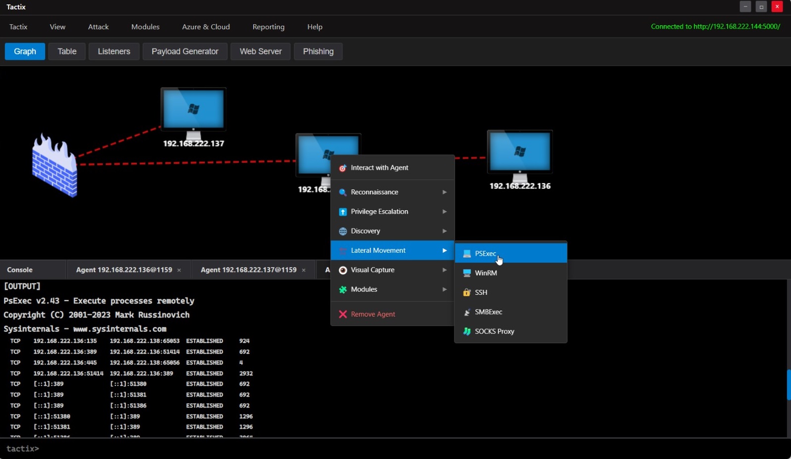 TactixC2 Advanced C2 Dashboard Interface